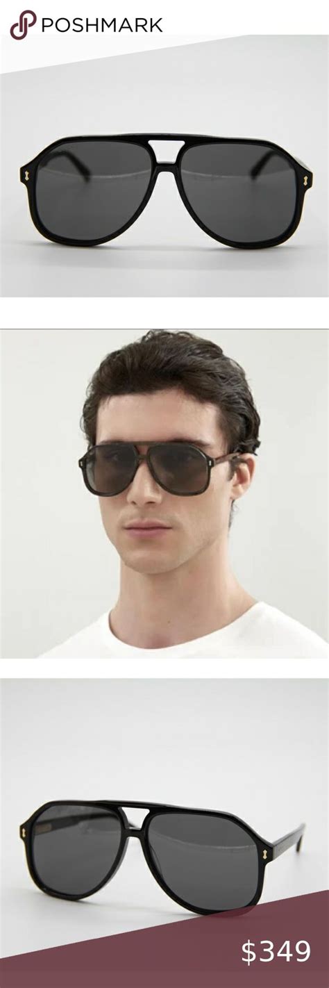 Gucci Pilot Sunglasses GG1042S 001 Black 60mm .